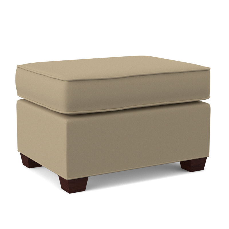 Finn 26" Wide Rectangle Standard Ottoman, Empire Mahogany, Antic Sahara