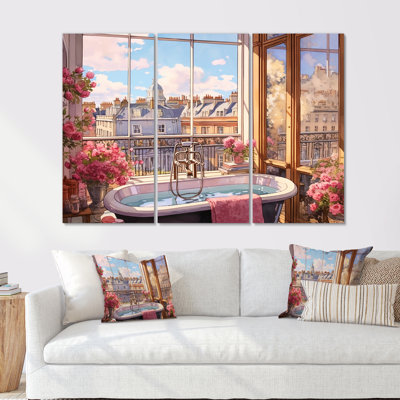 «Elegant London Bathaign City View I», ensemble d'art mural sur toile City London