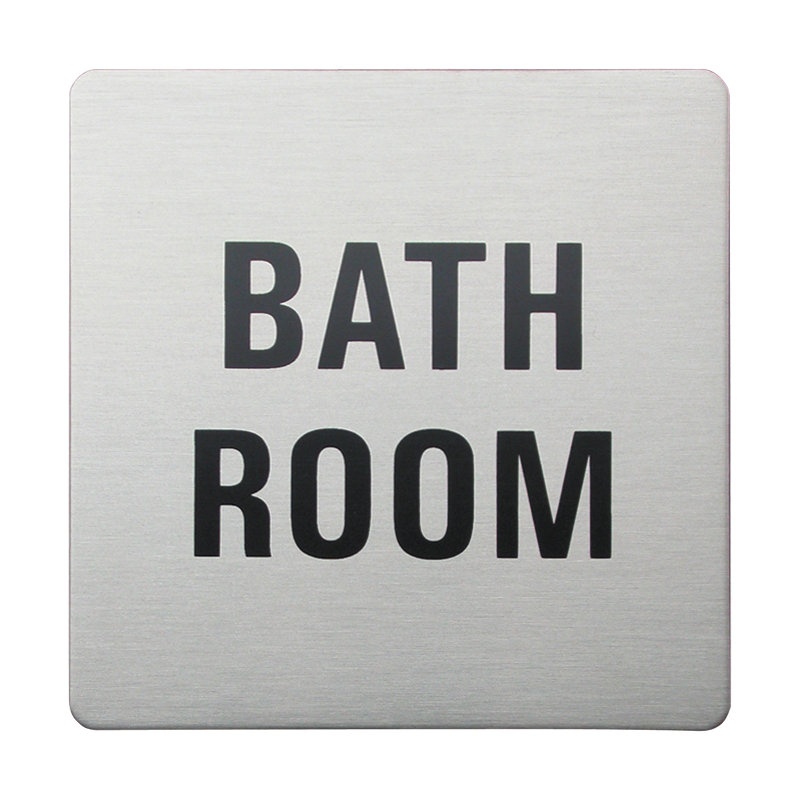 Sula Square Bathroom Sign in Brushed