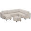 Canapé modulaire réversible de l 143 po avec repose-pieds avec rangement-120796073