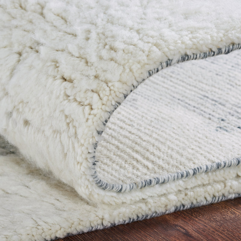 Dereks Hand Knotted Wool Abstract Area Rug, Rectangle 2' x 3'