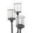 Metal Tall Floor Black Hurricane Lamp with 3 Posts and Round Base