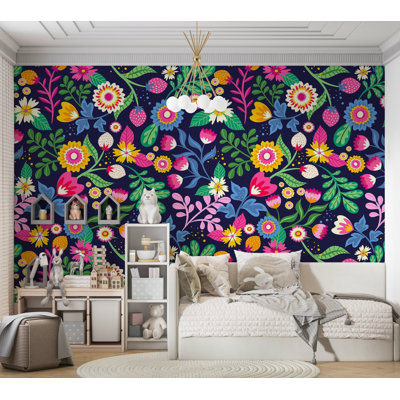 Murale pelez et collez de qualité supérieure - motif floral