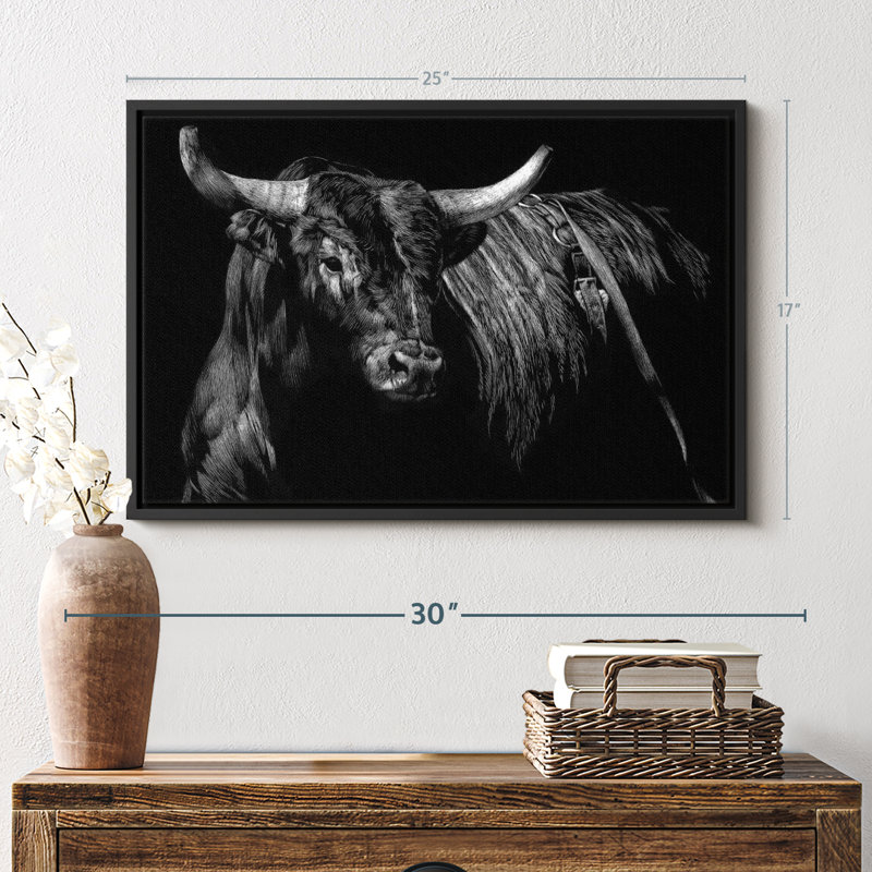 Animal «Brindle Rodeo Bull Canvas Print», H 17 po x l 25 po