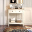 Console de style campagnard avec 2 tiroirs et tablette de rangement inférieure pour le vestibule, table d'appoint rustique avec tiroir de rangement et tablette pour le salon, le couloir