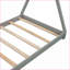 Bois de pin simple Lit plateforme en bois aggloméré gris avec structure triangulaire stable-1115894182-1115894184