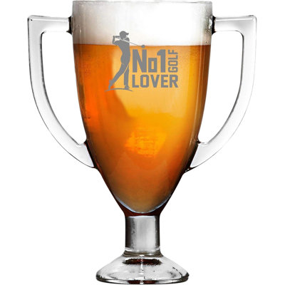 Saagar No 1 Golf Lover Trophy Pint Glass Unique Styled Beer Glass Pint Glass 568ml Craft Beer Glass