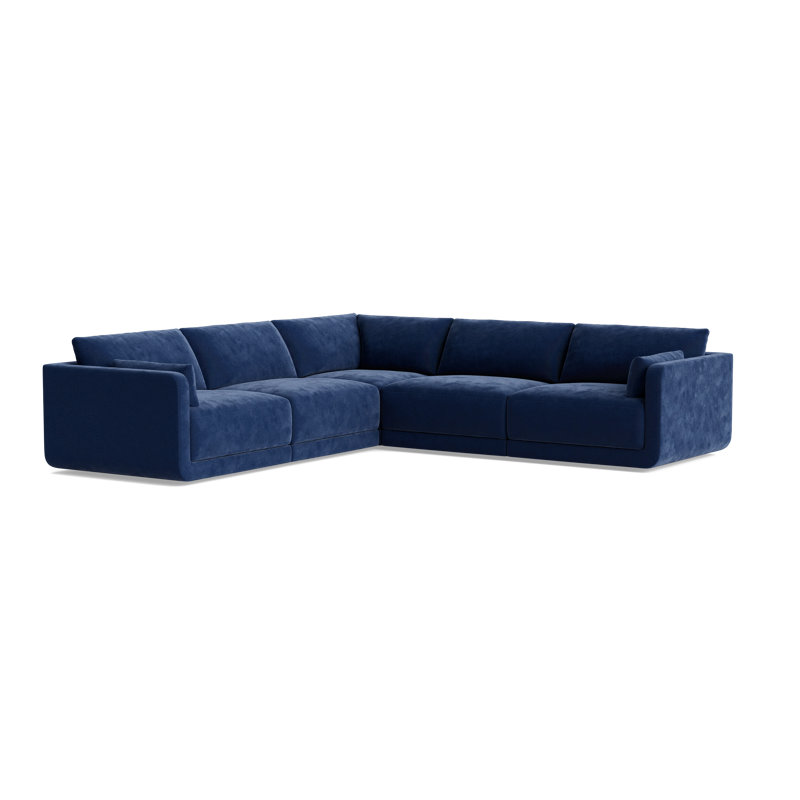 Eva Modular Corner Sectional, Performance Velvet - Uniform