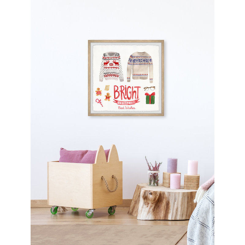 Bright Christmas - Single Picture Frame Painting, 30cm H x 30cm W x 3.81cm D