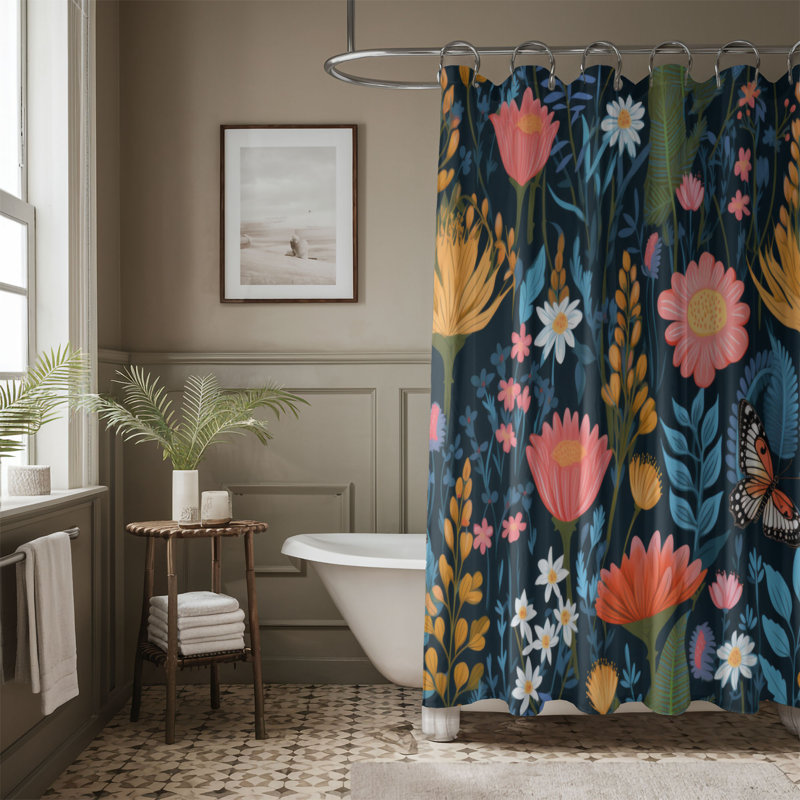 Rideau de douche Blossom Retreat - Premium, H 74 po x l 71 po