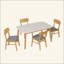 Ensemble de table de salle à manger 5 pièces avec une table à structure en bois massif et 4 chaises rembourrées en bois massif pour la salle à manger
