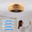 Ventilateur de corde rétro 20 "avec télécommande et ventilateur réglable à 6 vitesses pour salon, chambre à coucher, cuisine - AMPOULES NON INCLUSES