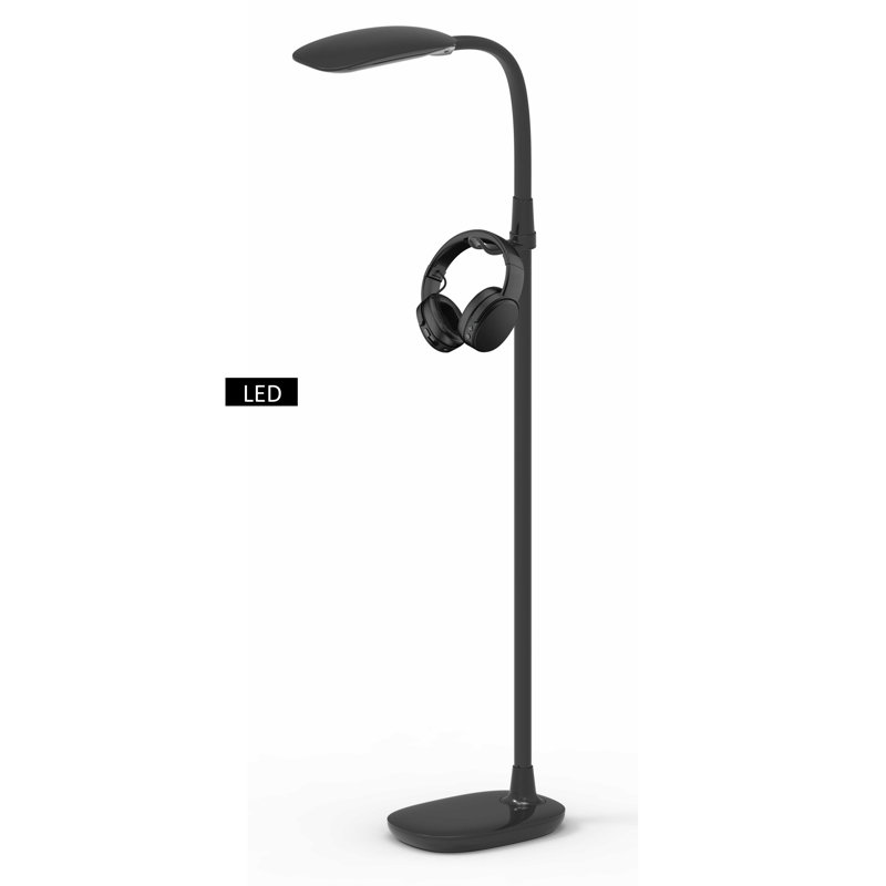 62'' Black LED Task Floor Lamp