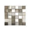 2" x 2" Limestone/Metal/Glass Grid Mosaic Wall Tile