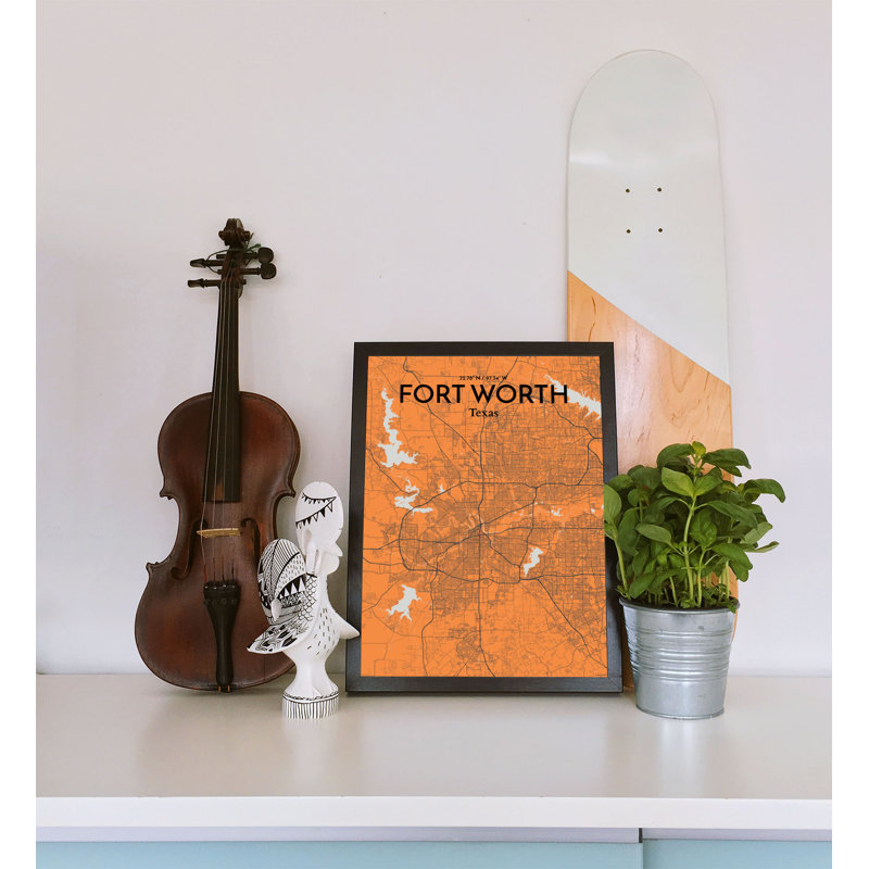 Fort Worth City Map - No Frame Print, 43.2cm H x 27.9cm W x 0.13cm D