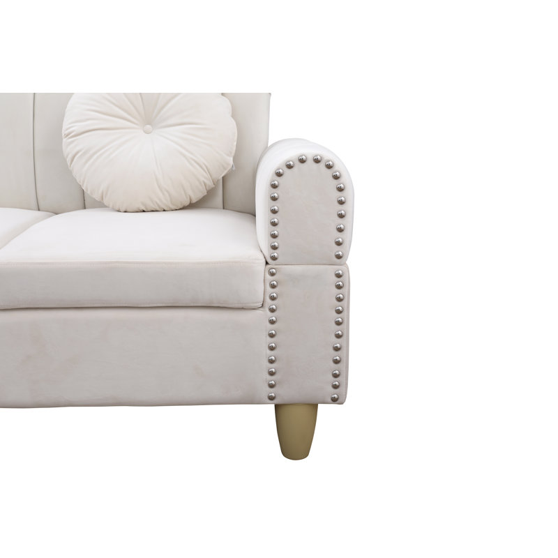 Maelana Velvet L-Shaped Sectional Left Hand Facing, Left Hand Facing