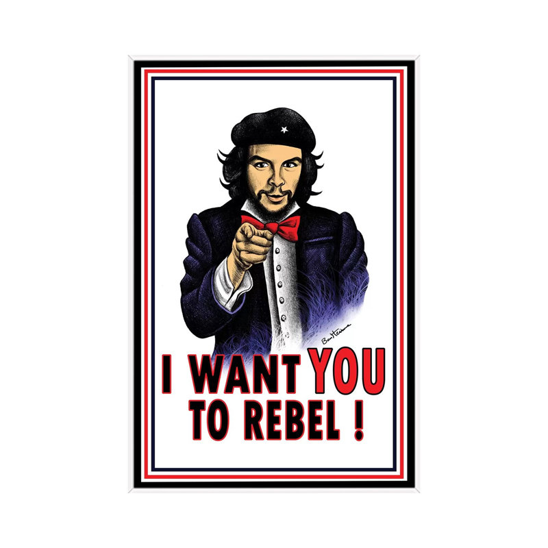 « Che » par Ben Heine-impression, Toile blanche encadrée, Pas de tapis, H 26 po x l 18 po x P 1,5 po