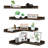 Floating Corner Shelves 4Sets, Rustic Pine Wooden L-Shaped for Wall Decor Storage