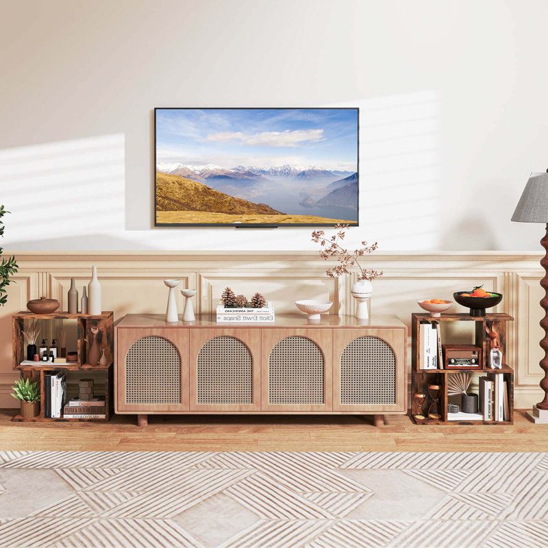 2 Pcs 3-tier Bookshelf Geometric Bookcase Side Table With Open Storage Display Shelf, Brown
