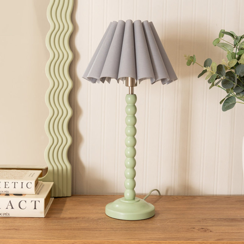 Asayo Wood Table Lamp, Green, No, Grey