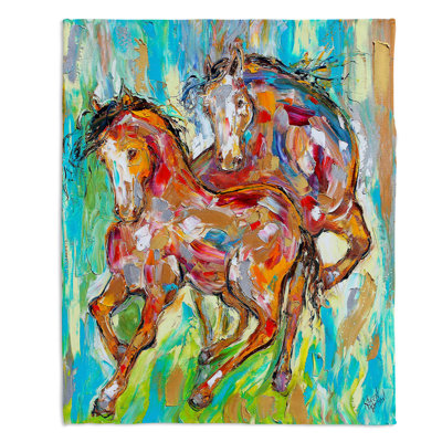 Couverture sherpa doux cheval cheval ii