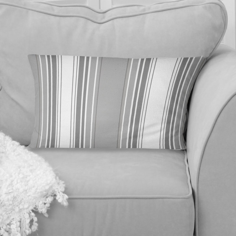 Coussin gris moderne à rayures fines