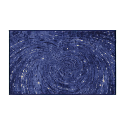 Machine Washable Blue Area Rug