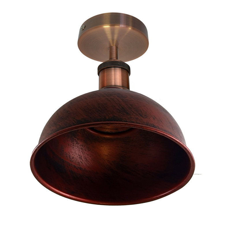 Bussiere Semi Flush Mount, Copper, Rustic Red
