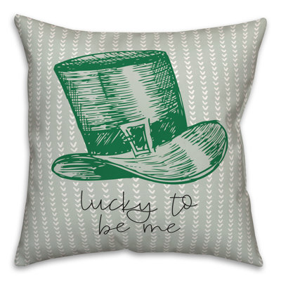 Oreiller en polyester filé Lucky To Be Me 18 x 18