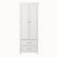 Grande armoire de rangement avec deux tiroirs pour salle de bain / bureau, blanc