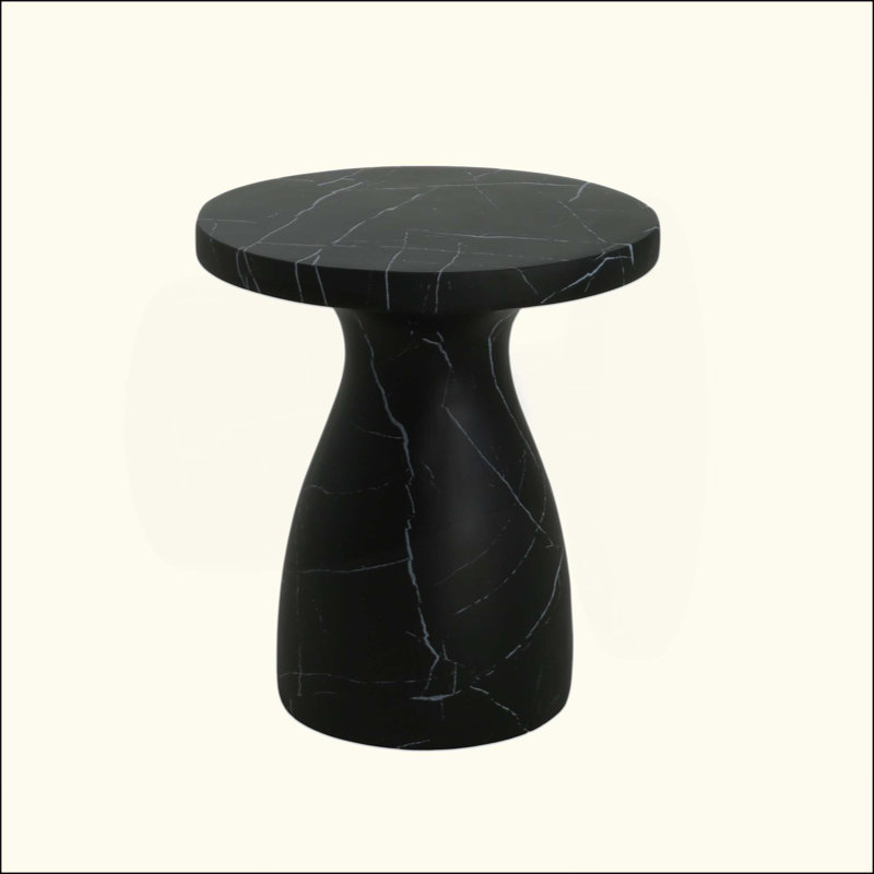 Table de bout d'extérieur en béton avec poids MVER, Noir