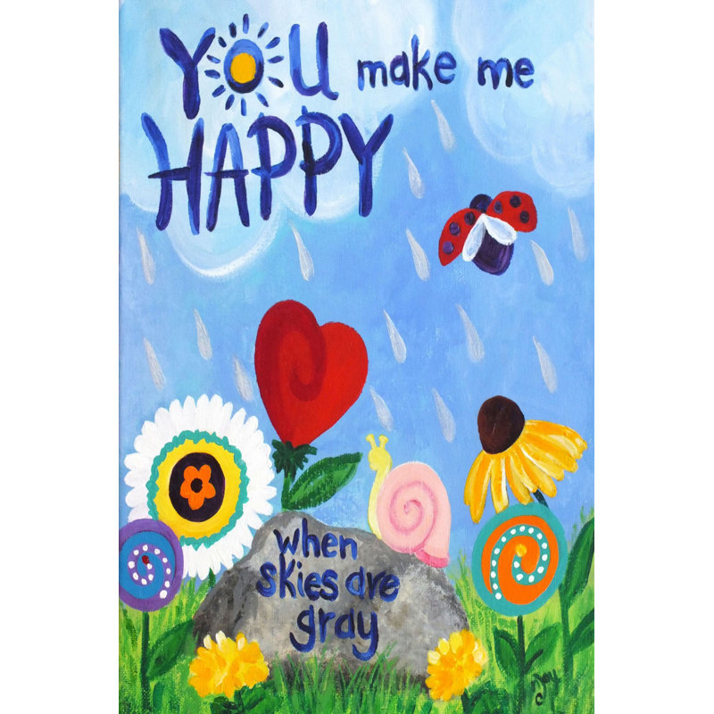You Make Me Happy by Nicola Joyner - Wrapped Canvas Print, 76cm H x 51cm W