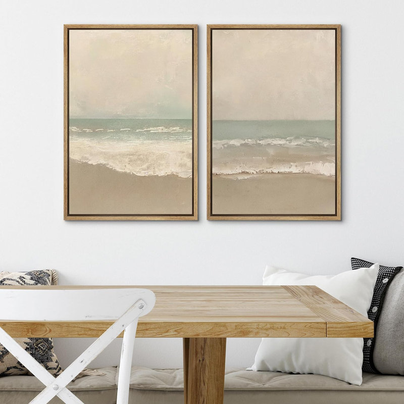«Spiraling Abstract Lines», 2 pièces sur toile, H 36 po x l 24 po, Encadré naturel