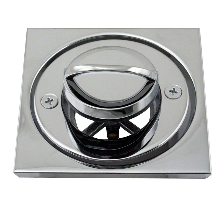 3-9/16" Roman Bathtub Drain Trim with U-Shaped Flip Up Pull Handle and 4-1/4" Tile Square