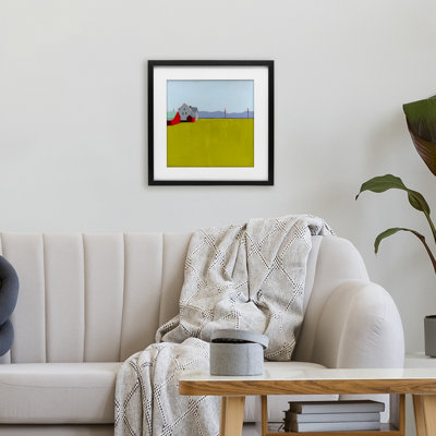 Farmhouse & Shed Landscape Framed Print Under Glass, design by Ruth LaGue