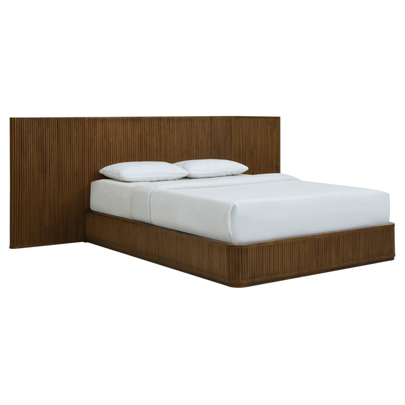 Ellison Fluted Solid Wood Bed Walnut