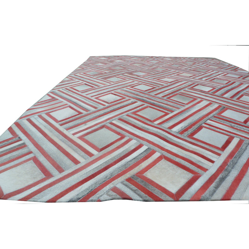 Natural Hide Cowhide Geometric Area Rug
