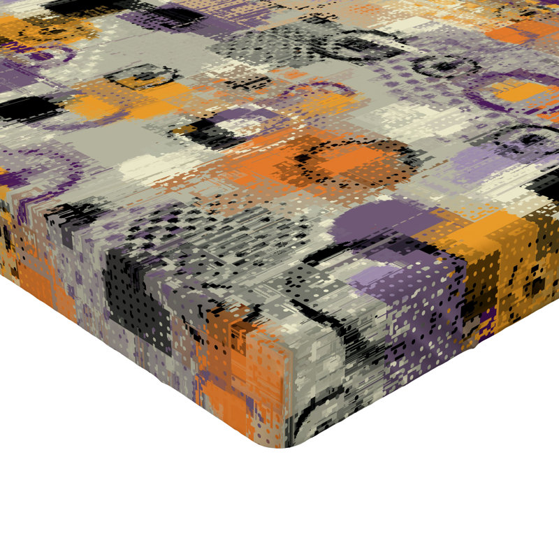 Drap-housse rustique Ambesonne, Vermillon, bleu-mauve pâle / abstrait, Full Fitted Sheet