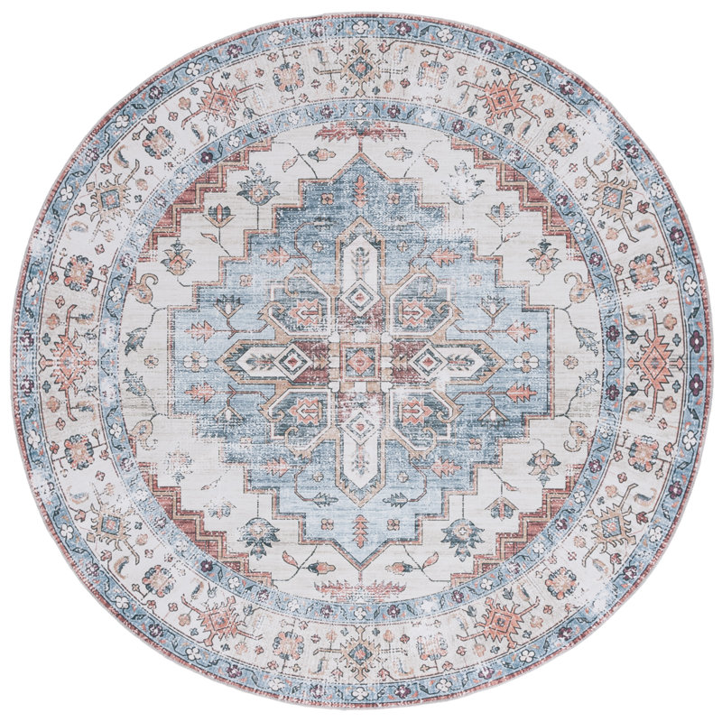 Tapis sauge / ivoire Alisha, Rond 6 pi