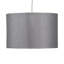 20cm H Cotton Drum Pendant Shade ( Uno ) in Silver Grey