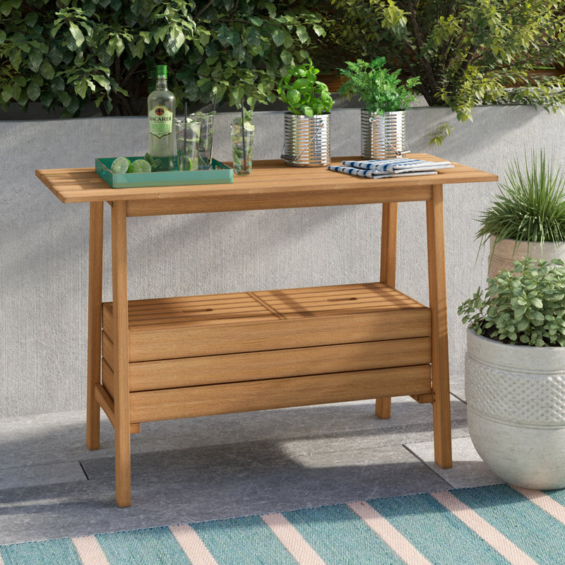 Armenta 48" W Rectangular Eucalyptus Patio Buffet Table