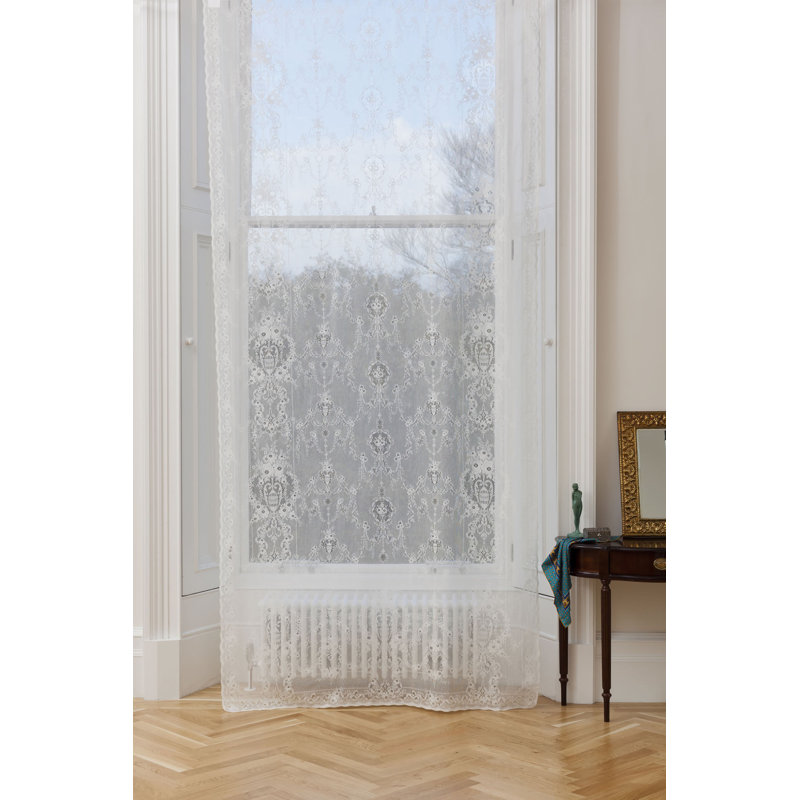 Bedad Cotton Blend Sheer Single Curtain Panel, 150 W x 320 D cm, Ivory