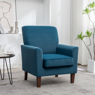 Chaise avec accoudoirs en mélange de polyester à motifs, structure en bois de bouleau massif avec pieds fuselés bruns, chaise d'appoint rembourrée de mousse avec garniture pour le bureau du salon