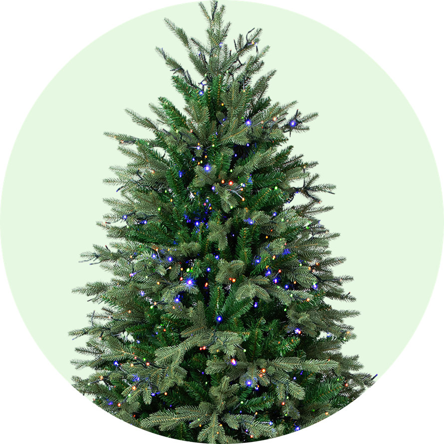 Christmas tree with multi-colored lights