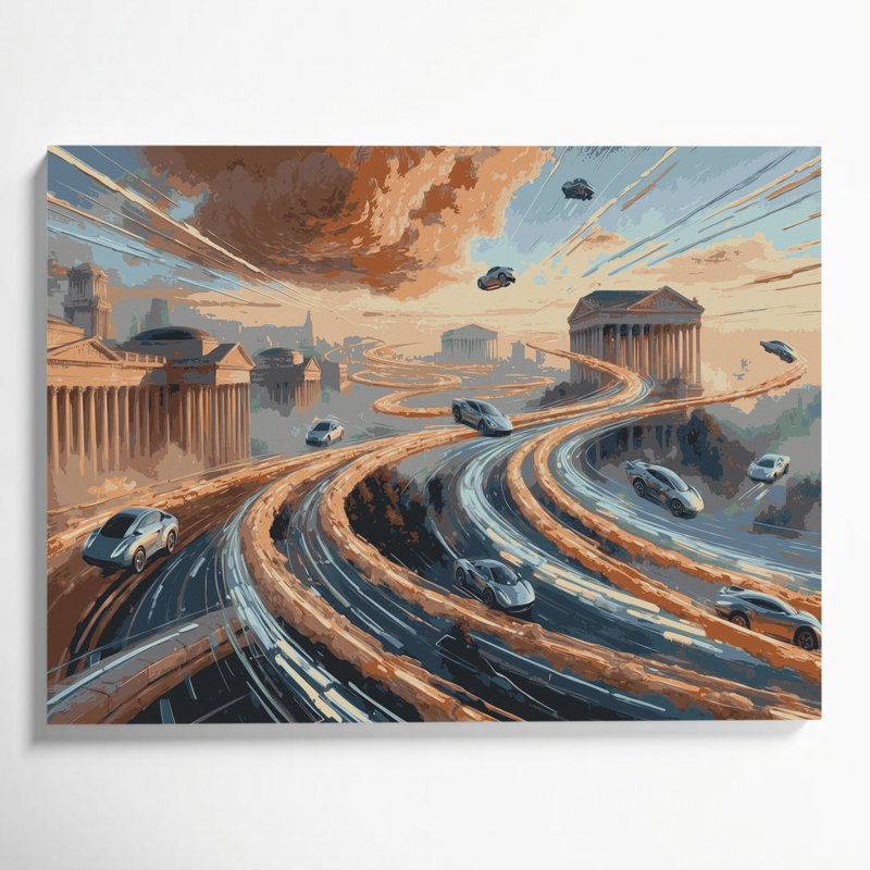 Art mural sur toile gris, H 24 po x l 36 po