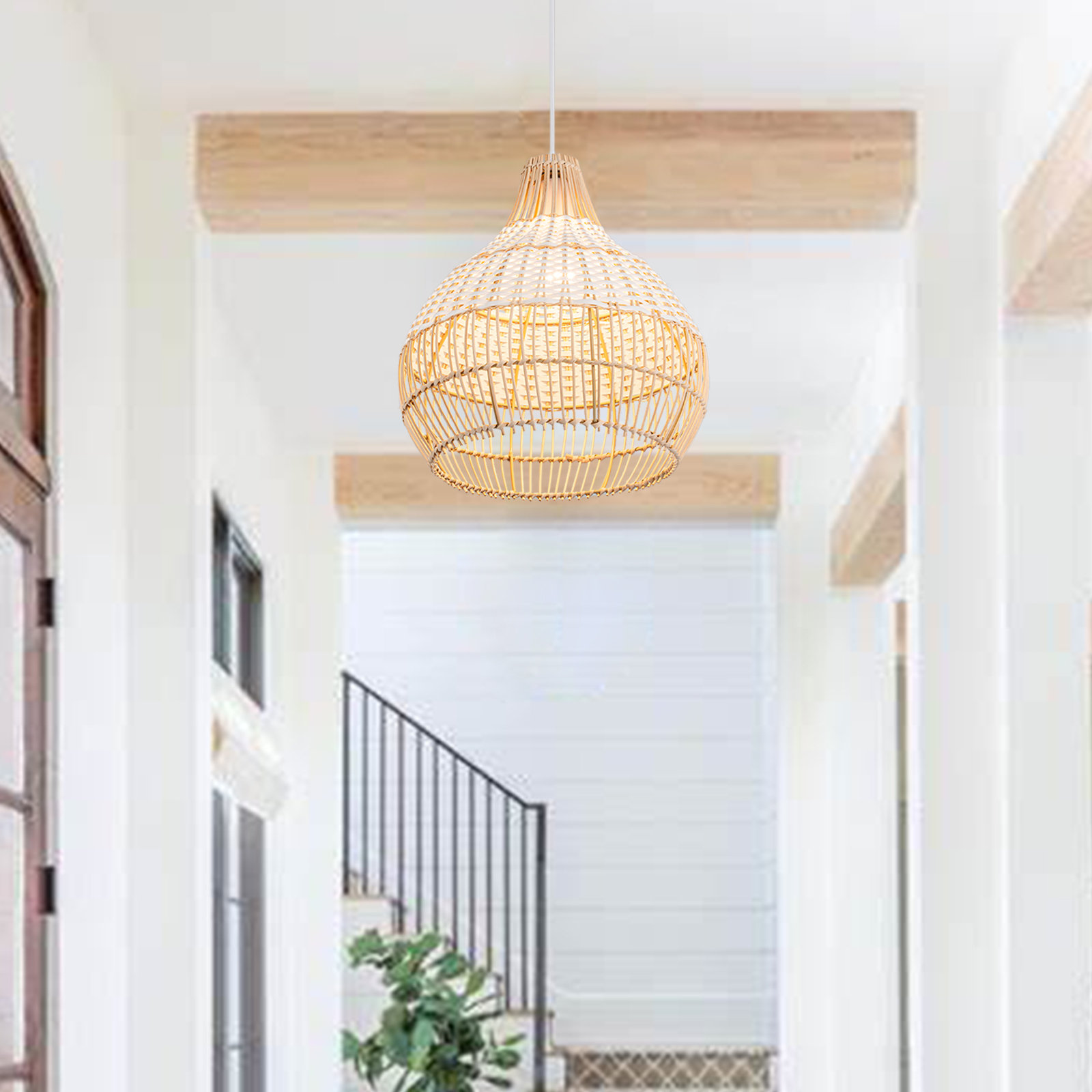Bay Isle Home™ 1-Light Rattan Woven Chandelier | Wayfair