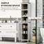 Armoire d'entrée, armoire de rangement haute pour salle de bain, armoire tour autoportante avec 3 tablettes ouvertes et tablette réglable