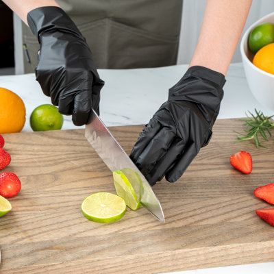 Restaurantware-Serve Secure Extra Large Poly Gloves, 1000 Disposable Food Serving Gloves - Powder-Free, Latex-Free, Black Plastic Food Prep Glove, Flexible, For Prep And Cleaning