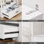 Display Cabinets with Glass Doors & Drawer & Adjustable Shelves,White