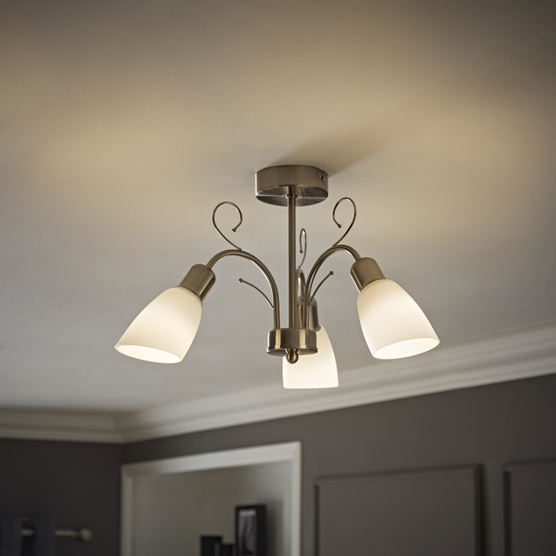 Myah Glass Semi Flush Mount, No
